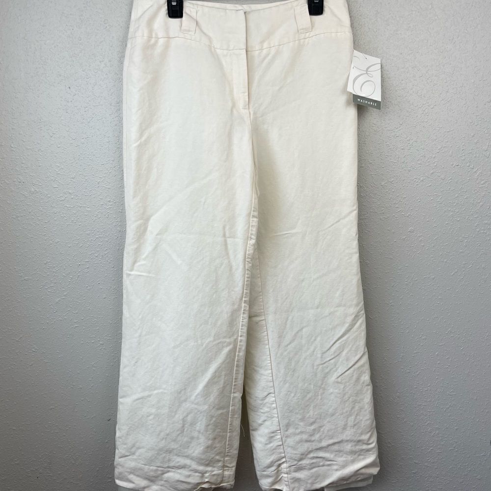 NWT Emma James Off-White Linen Blend Pants Size 10